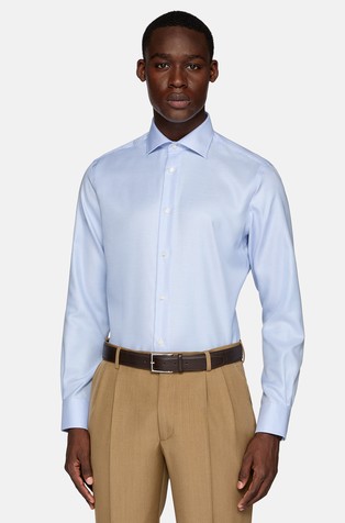 Slim fit bombažna srajca s pepita vzorcem
