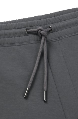 HUGO BOSS Cotton blend tracksuit bottoms with stacked logo Gray 5
