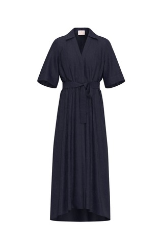 Srajčna obleka iz mešanice viskoze in lana