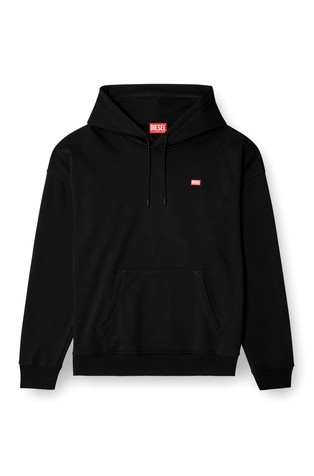 DIESEL Pulover s kapuco in majhnim logotipom Črna - Black 4
