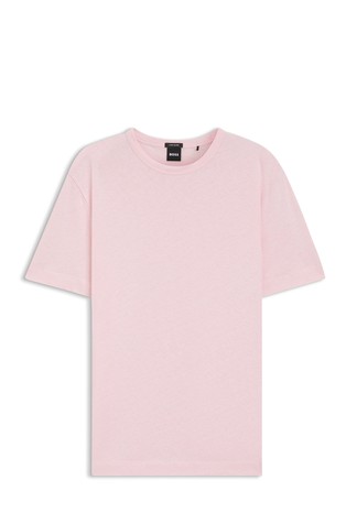 Majica s kratkimi rokavi iz bombaža in lana