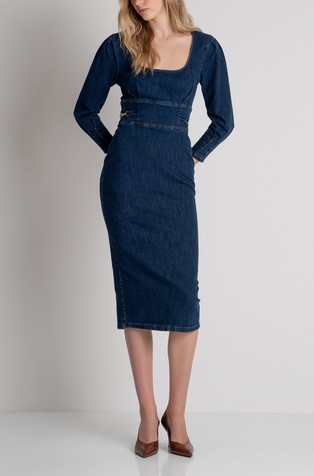 Slim fit stretch denim dress