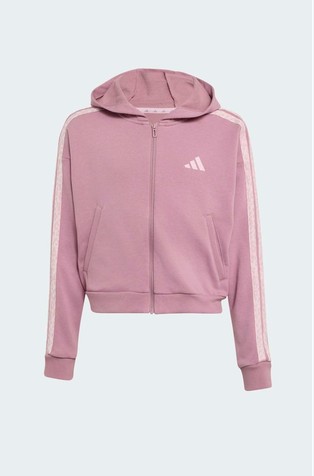 Animal cropped Print 3-Stripes Full-Zip Hoodie