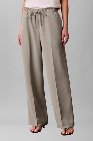 Soft Twill Drawstring Trousers