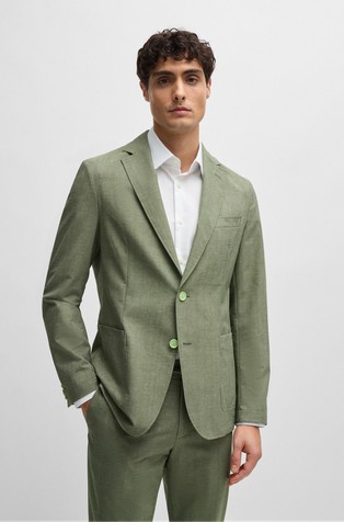 Slim-fit jacket in wrinkle-resistant fabric