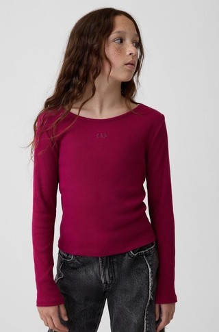 Gap mini logo majica z dolgimi rokavi za deklice