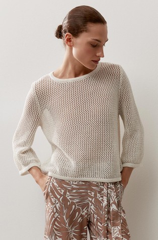 Ajour sweater with a shiny effect