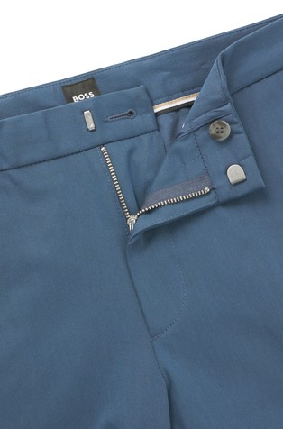 HUGO BOSS Slim fit hlače iz raztegljive bombažne mešanice Modra - Blue Colour 5