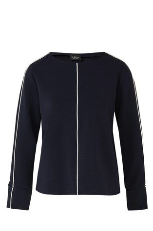 Pulover iz scuba tkanine s kontrastnimi črtami