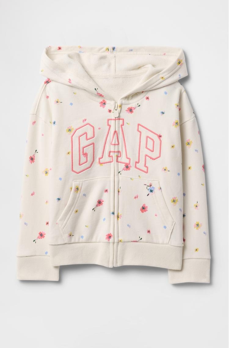 GAP Gap logo jopa s kapuco za malčice Bež - Ivory Frost 
