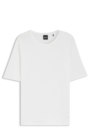 Slim fit majica s kratkimi rokavi iz bombažne mešanice