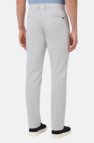 BOGGI MILANO Chino hlače iz raztegljive mešanice bombaža in tencela Siva - Ice Grey 2