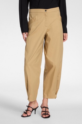 Balloon trousers in stretch cotton gabardine