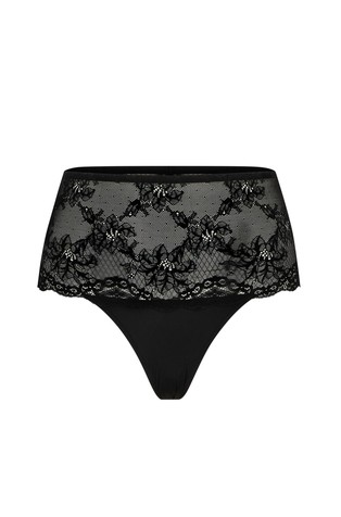 Lace-detail hipster briefs with logo waistband