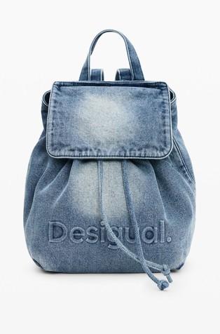 Small denim backpack with charm