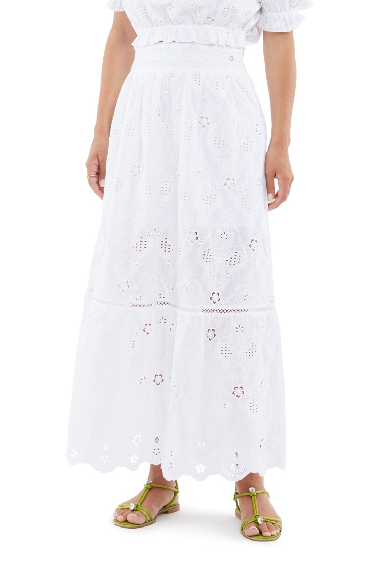 GUESS Dolgo krilo z vezeninami Bela - White 