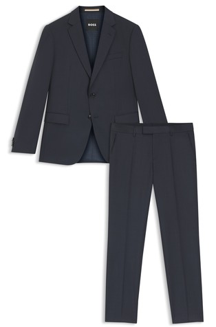 Slim fit obleka iz mikro vzorčaste volne