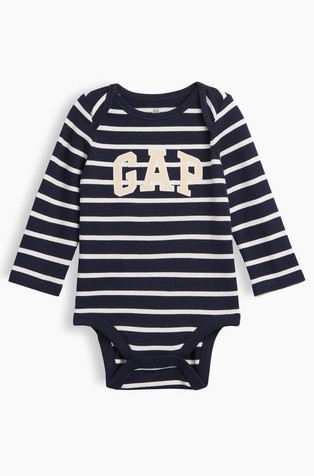 Gap logo bombažen bodi z dolgimi rokavi za dojenčke
