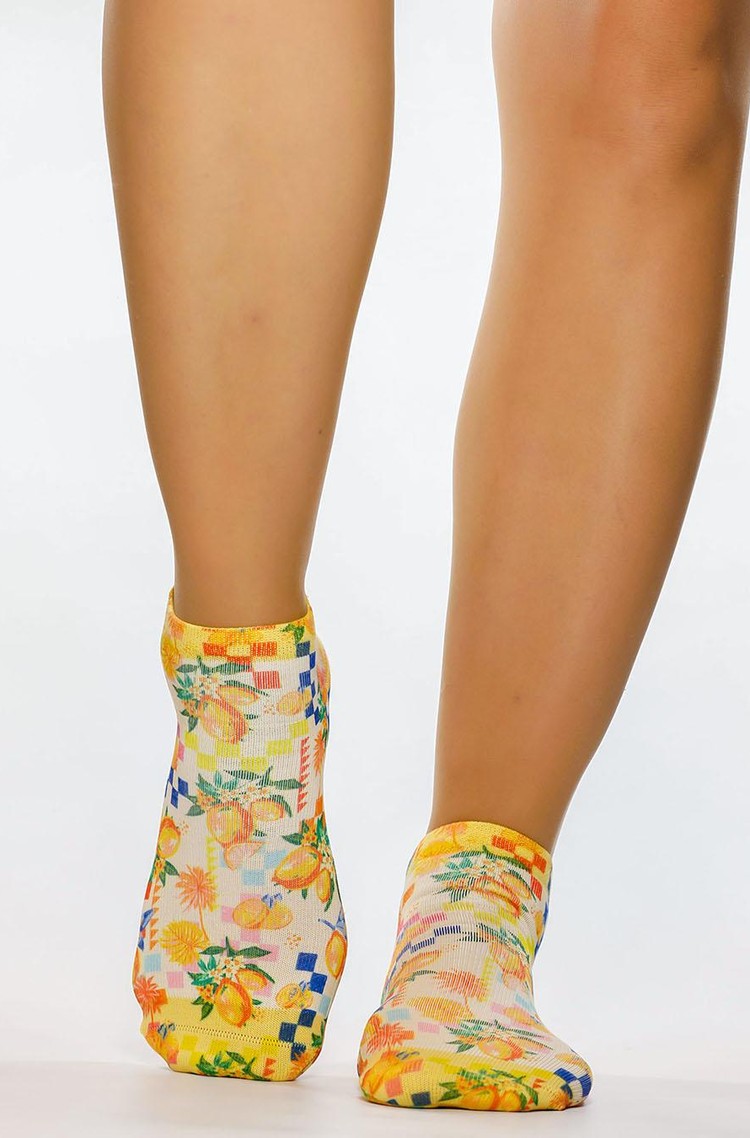 WIGGLESTEPS Sicily ženske nizke nogavice Rumena - Yellow / Multi 