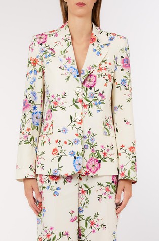 Floral cotton blazer