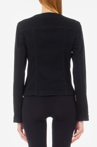 LIU JO Denim jakna s kovinskim logo detajlom Črna - Black 2