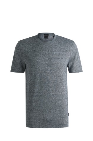 Regular-fit T-shirt in cotton and linen