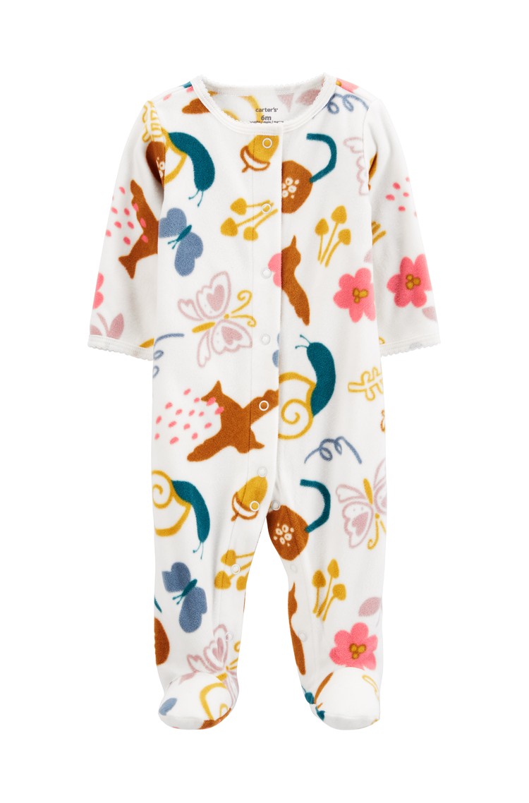 CARTER'S Snap-Up Fleece Sleep &amp; Play White 