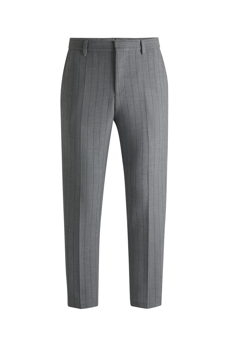 HUGO BOSS Slim-fit trousers in pinstripe stretch fabric with viscose Gray 