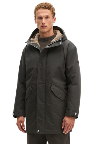 Water-repellent hooded canvas jacket