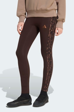 Essentials Animal-Print 3-Stripes Cotton Leggings