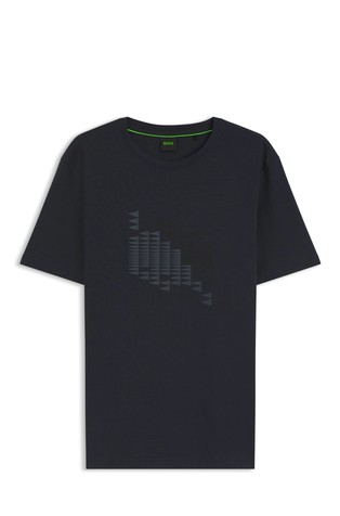 Stretch-cotton T-shirt with print