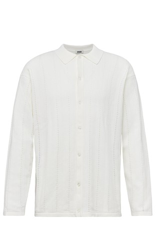 Pletena bombažna srajca s polo ovratnikom