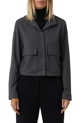 Short jacket with patch pockets