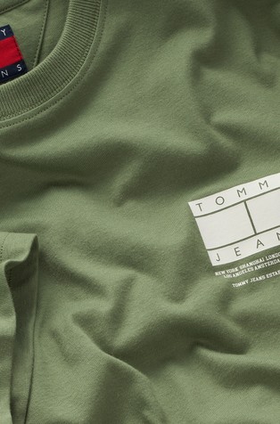 TOMMY HILFIGER Regular fit logo majica s kratkimi rokavi Zelena - Green 5