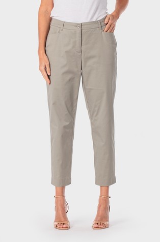 Cropped stretch cotton trousers