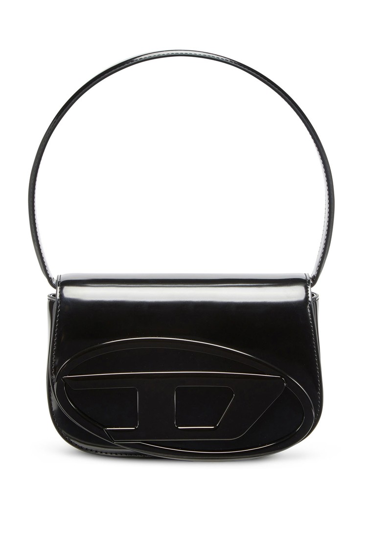 DIESEL 1DR shoulder bag in mirrored leather Black 