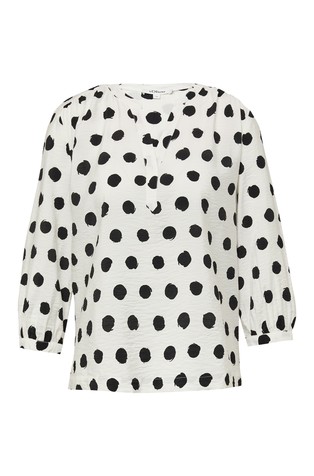 S.OLIVER Teksturirana bluza iz viskozne mešanice Bela - White / Multi 4