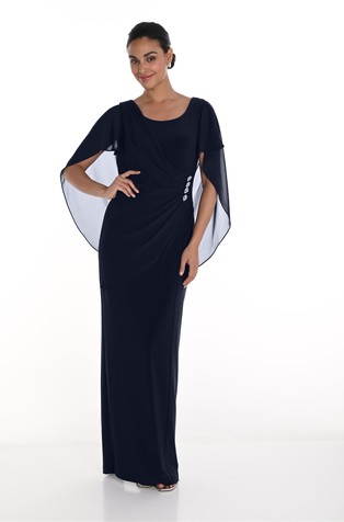 Dolga večerna obleka z ogrinjalom