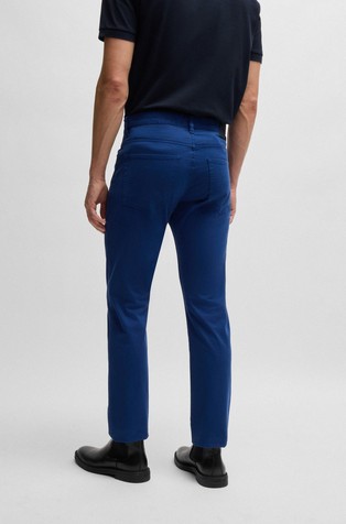 HUGO BOSS Delaware trousers in stretch-cotton gabardine Blue 2