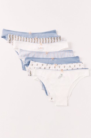 Stretch cotton 7-pack Brazilian panties