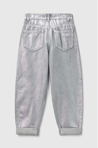 BENETTON Relaxed fit bombažne jeans hlače Srebrna - Silver 2