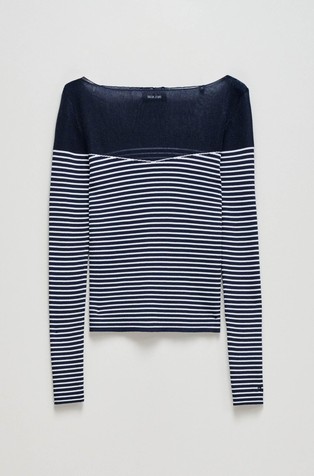 SALSA JEANS Sweater with transparency Blue / White 7