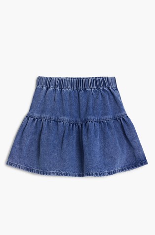 DESIGUAL Mini denim krilo z vezenino Modra - Blue 5