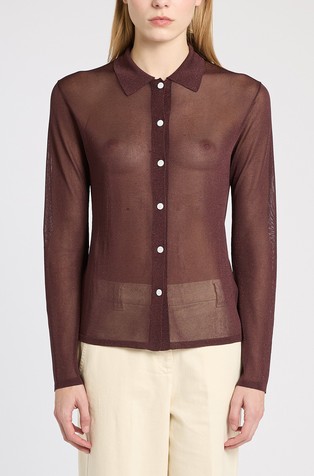 Sheer viscose and lurex cardigan