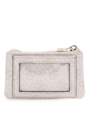 GUESS Laurel 4G Peony logo zip coin pouch