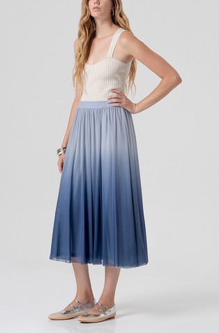 Midi skirt made in tulle with blurred effect