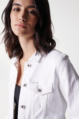 SALSA JEANS Obarvana denim jakna Bela - White 6