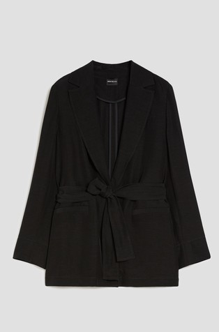 Linen-blend blazer