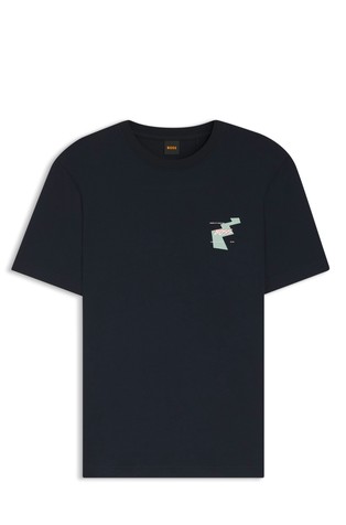 Cotton-jersey T-shirt with back print