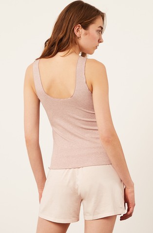 ETAM Plant Dyed rebrast zgornji del pižame z naramnicami Bež - Mauve 2